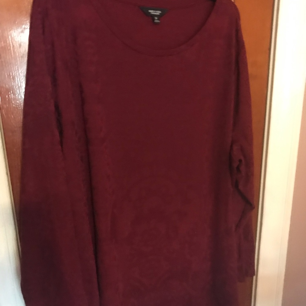 Maroon long sleeve top
